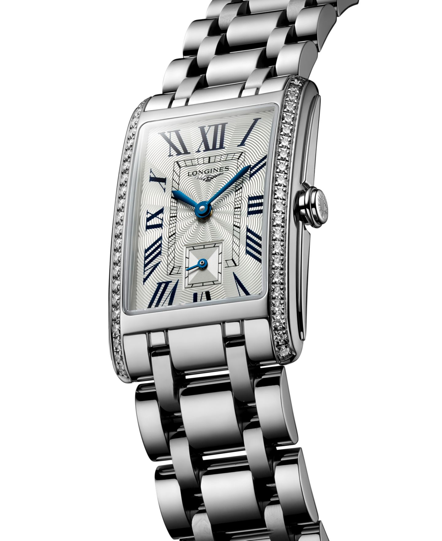 Женские часы Longines Swiss Quartz DolceVita Diamond (1/2 ct. t.w.) Stainless Steel Bracelet Watch 23x37mm — фото 3