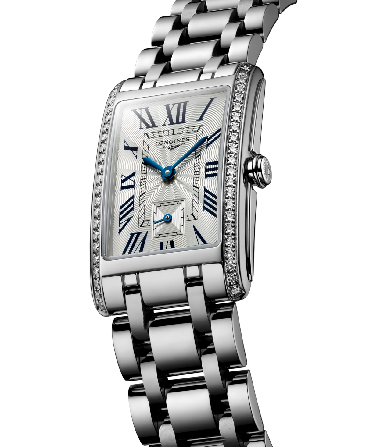Shop Longines Women's Swiss Automatic Dolcevita Diamond (1/2 Ct. T.w.) Stainless Steel Bracelet Watch 23x37mm In No Color