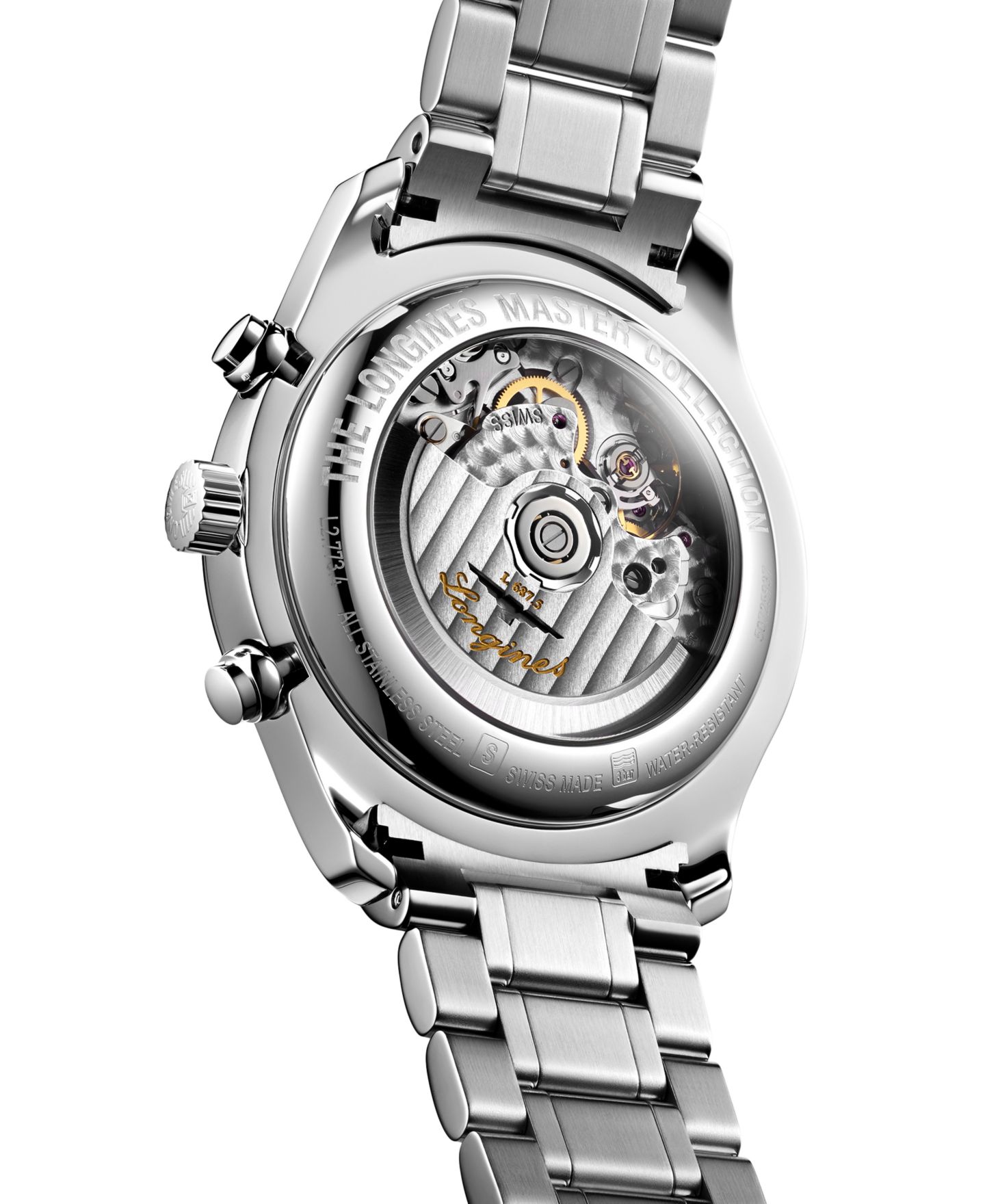 Мужские часы Longines Swiss Automatic Chronograph Master Stainless Steel Bracelet Watch 42mm — фото 2