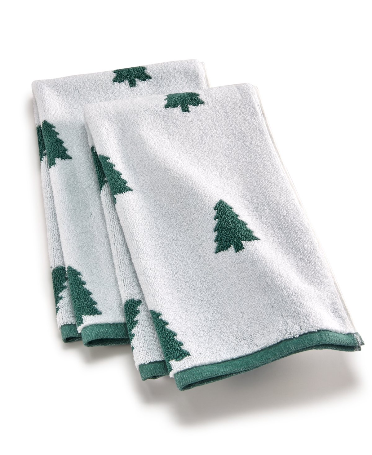 Charter Club Holiday Pine Trees 2-Pc. Hand Towel Set, 16" x 30", Created for Macy's Bedding