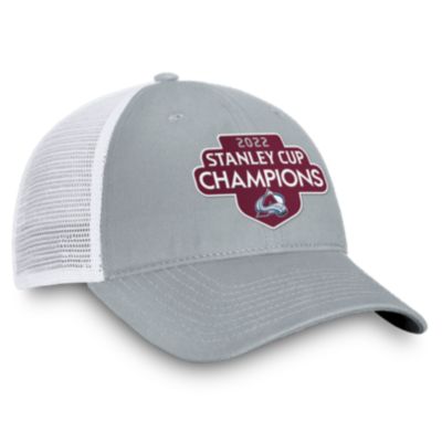 Men's Gray/White Colorado Avalanche 2022 Stanley Cup Champions Locker Room Trucker Adjustable Hat