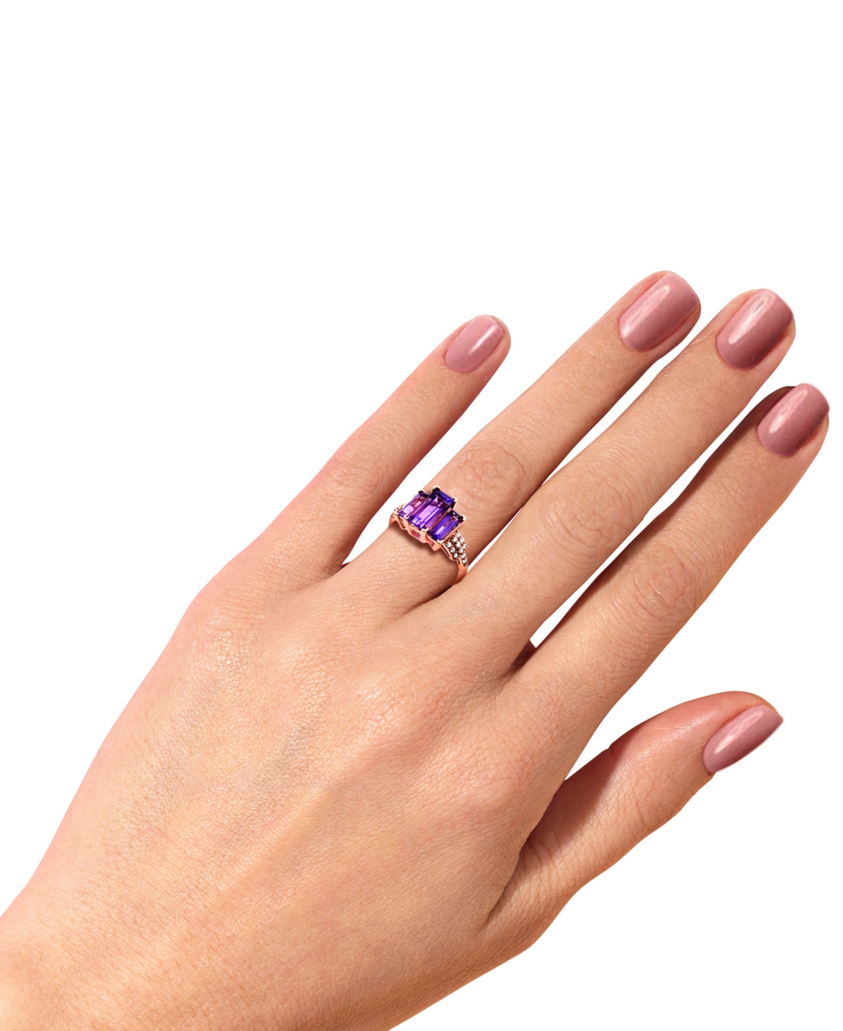 (3-1/4 ct. t.w.) & Diamond (1/5 ct. t.w.) in 14k Rose Gold - Amethyst