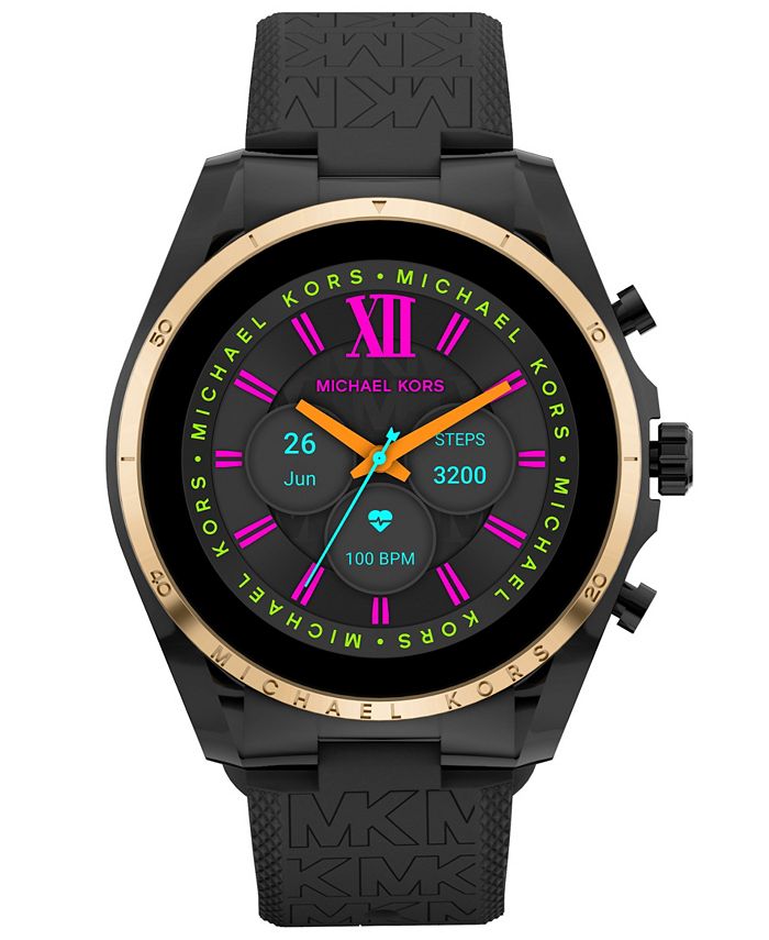 Michael Kors Women's Gen 6 Bradshaw Black Silicone Smartwatch 44 mm - Macy's