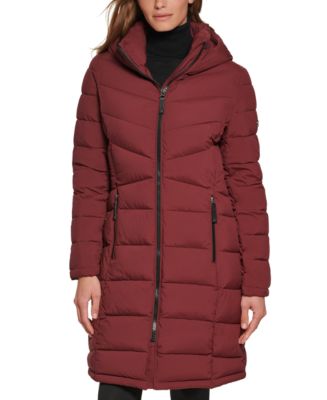 Calvin Klein Women's Hooded Stretch Puffer Coat, Created for Macy's ...