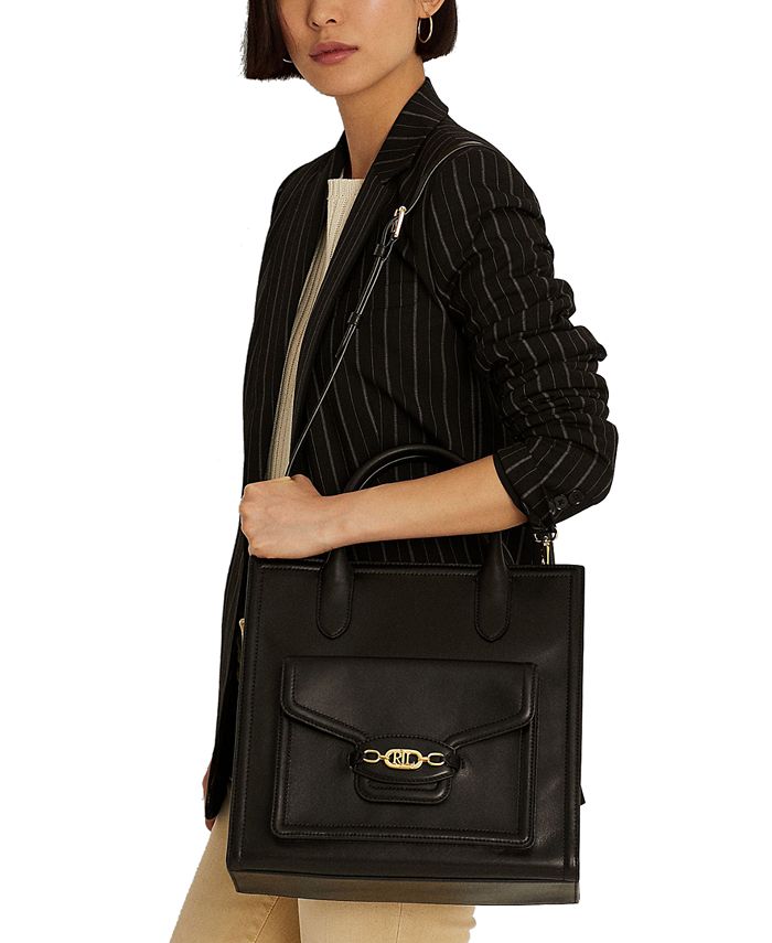 Lauren Ralph Lauren Large Leather Symone Tote Bag & Reviews Handbags
