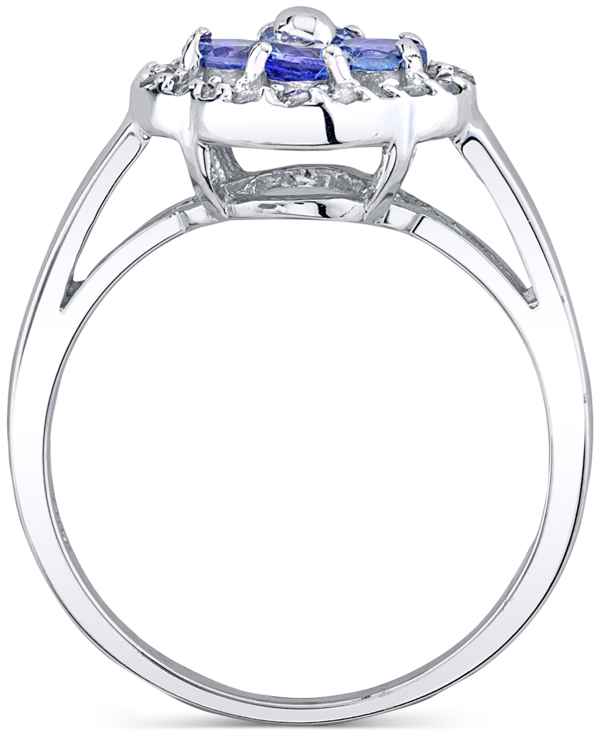 (1 ct. t.w.) & Diamond (1/5 ct. t.w.) Ring in 14k White Gold - Tanzanite