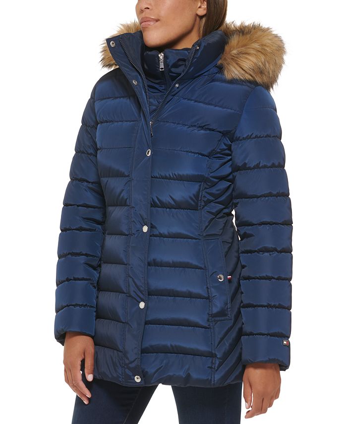 cabriolet Bedøvelsesmiddel Spectacle Tommy Hilfiger Petite Faux-Fur-Trim Hooded Puffer Coat, Created for Macy's  - Macy's