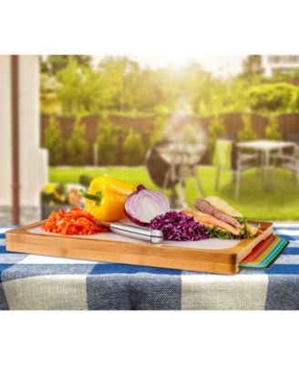 Bamboo Cutting Board & Flexible Food Mats Set