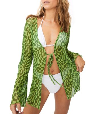 COTTON ON - Mesh Tie-Front Cover-Up Top