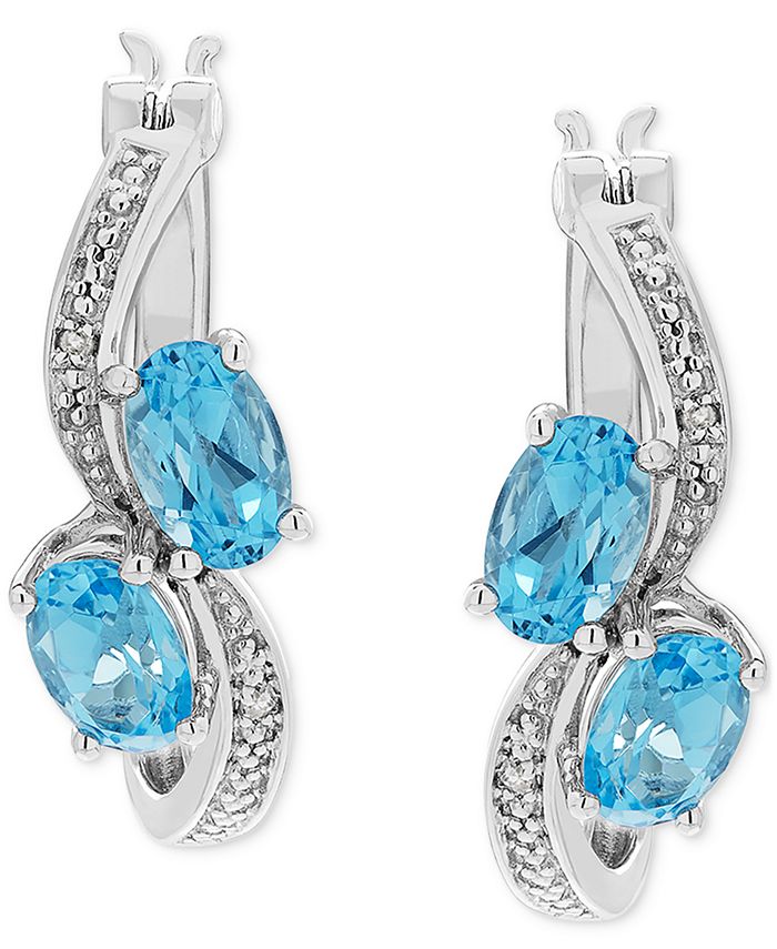 Macys blue new arrivals topaz earrings