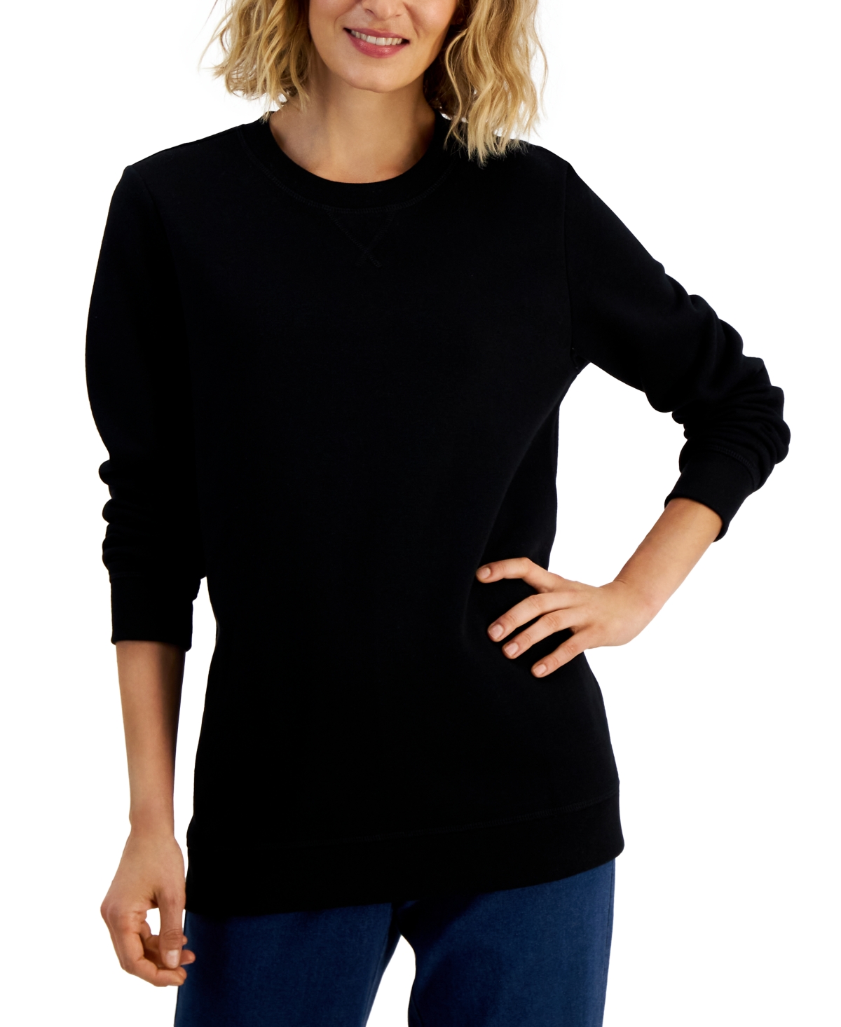  Karen Scott Women's Fleece Sweatshirt, Created for Macy's