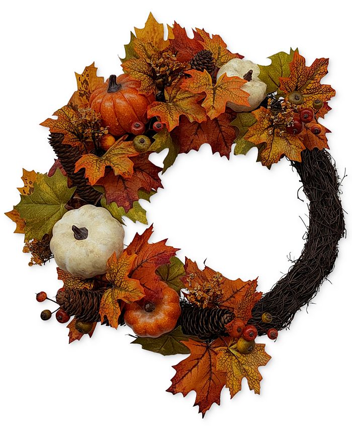 Martha Stewart Collection - Leaves Asymmetrical Wreath - fall products