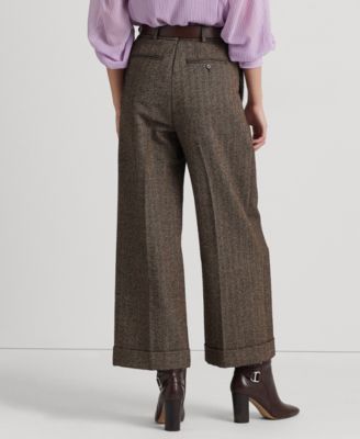 Lauren Ralph Lauren Herringbone Wide-Leg Cropped Pants