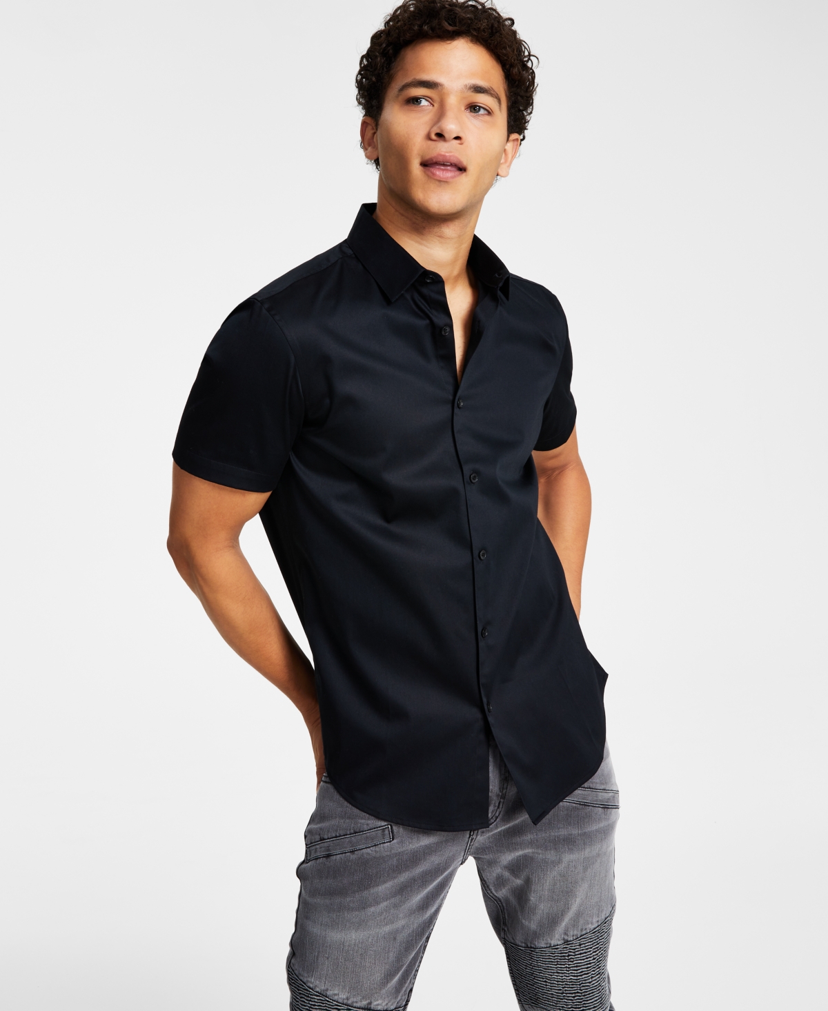 Inc International Concepts Men's Tux Classic-Fit Solid Button-Down Shirt, Created for Macy's