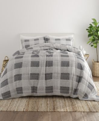 Ultra Soft Gingham 3-Pc. Comforter Set, Queen