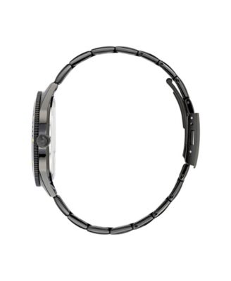 Unisex Three Hand Edition Three Black Stainless Steel Bracelet Watch 41mm