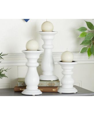 Wood French Country Candle Holder, Set of 3