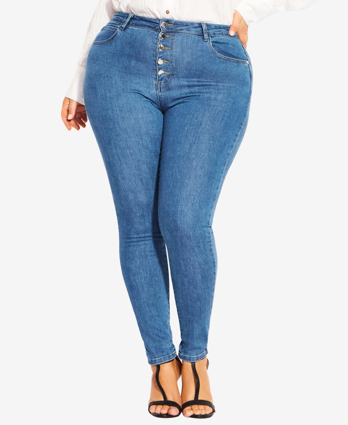 City Chic Trendy Plus Size Harley Classic Mid Rise Skinny Jeans