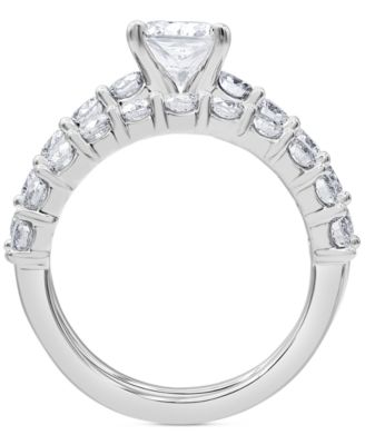 Certified Lab Grown Diamond Cushion Bridal Set (3-3/8 ct. t.w.) in 14k Gold