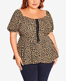 Trendy Plus Size Quirky Print Top