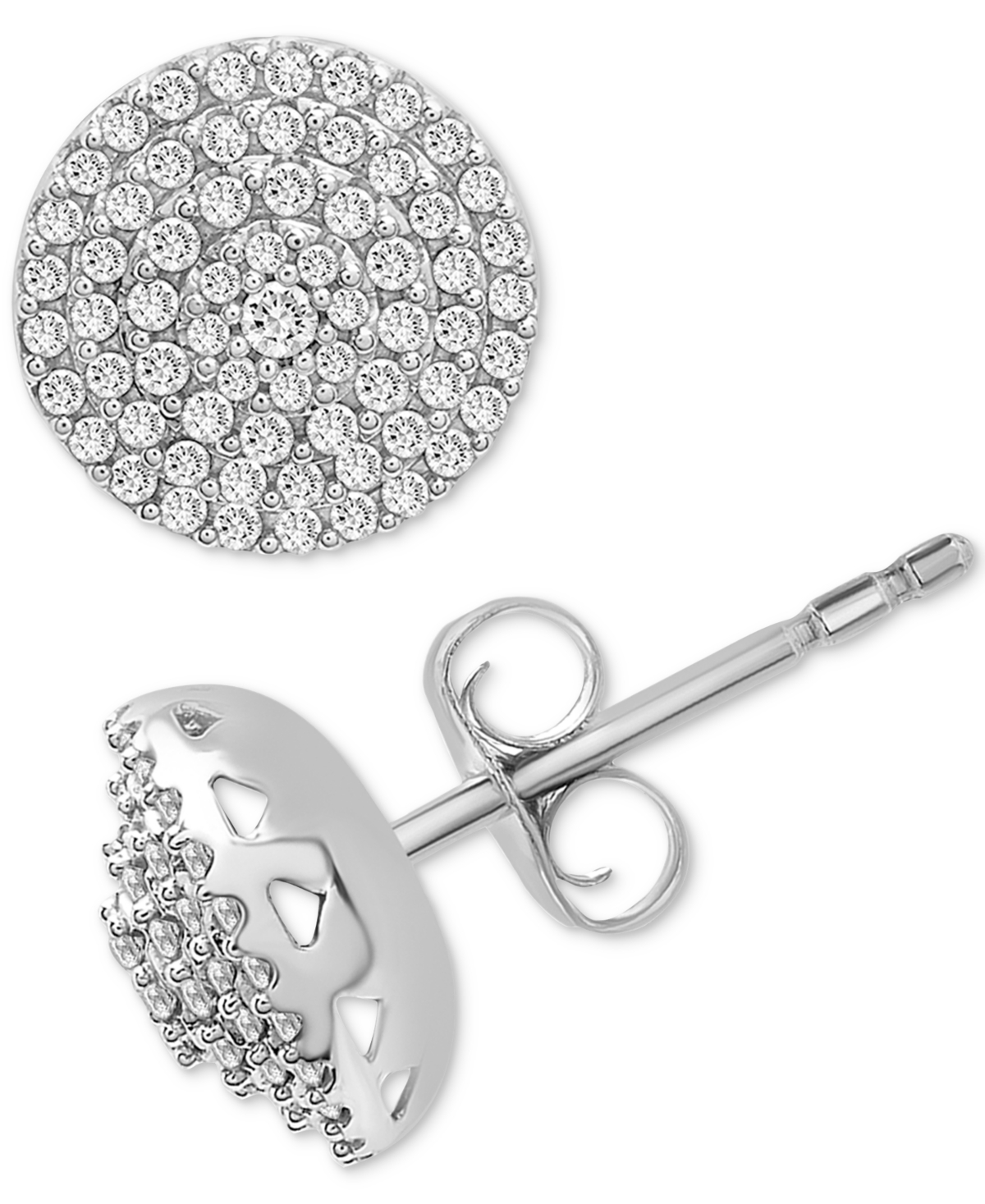 Diamond Circle Stud Earrings (1/2 ct. t.w.) in 14k White Gold, Created for Macy's - White Gold