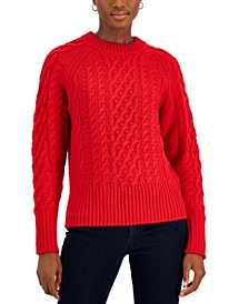 Women's Cable-Pattern Pullover Sweater, Created for Macy's