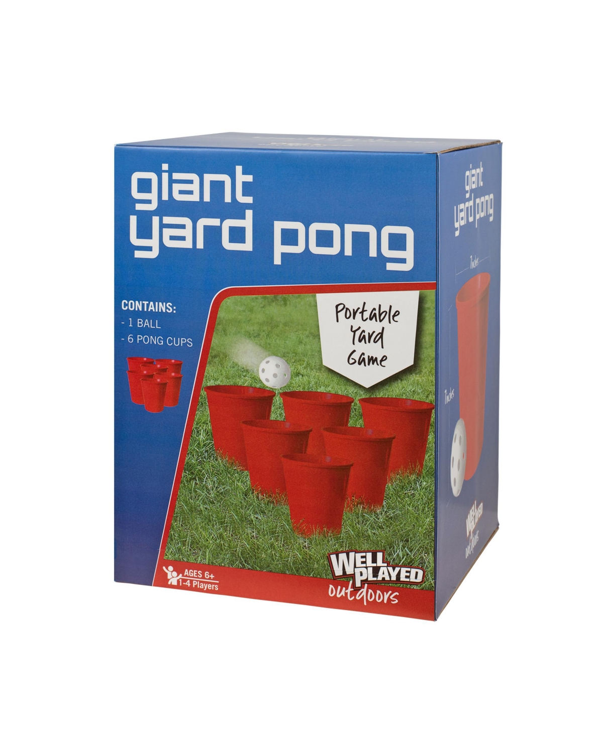 Giant Yard Pong Set, 7 Pieces - Red