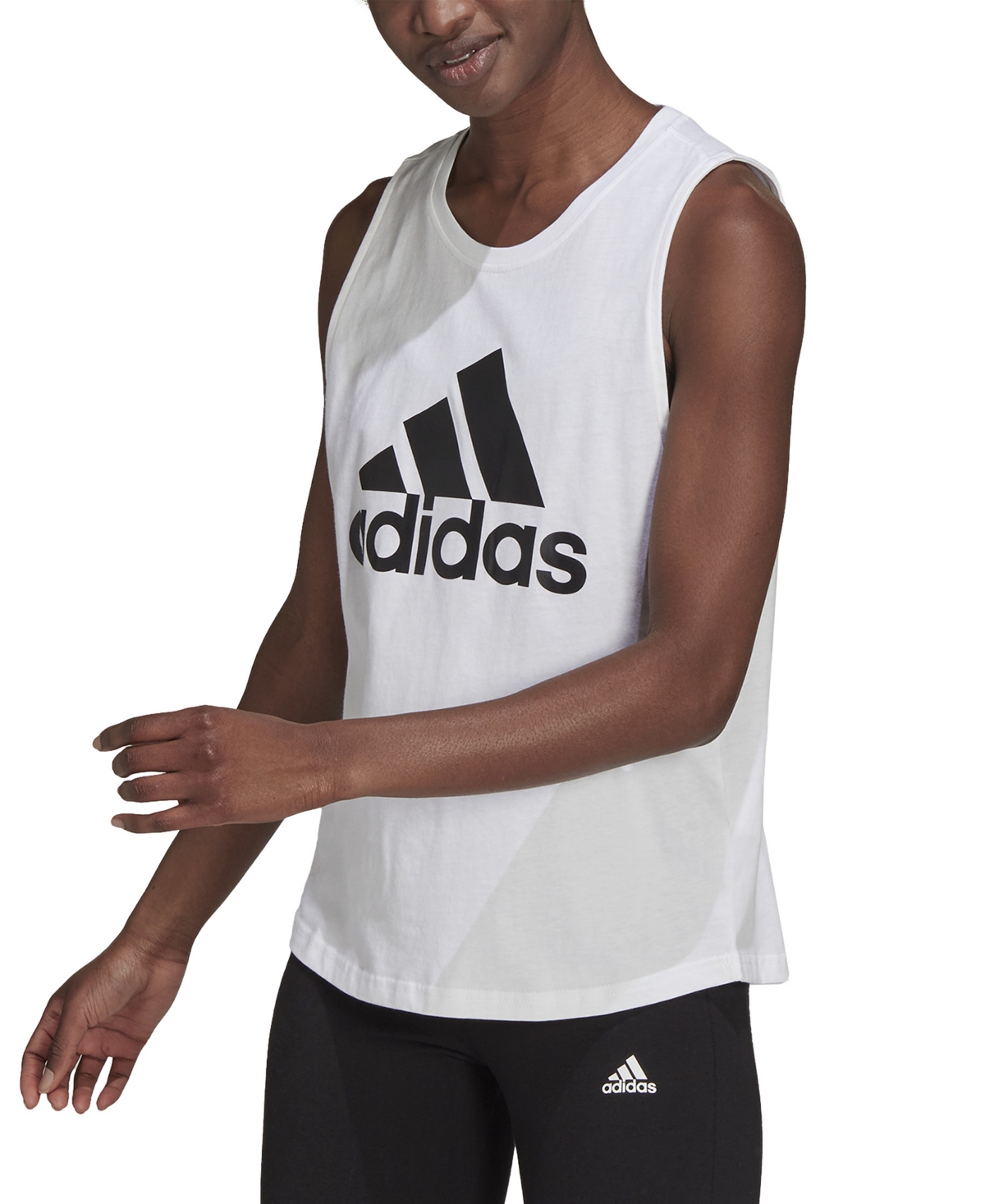 Shop Adidas Originals Women's Essentials Big Logo Tank Top In White,black
