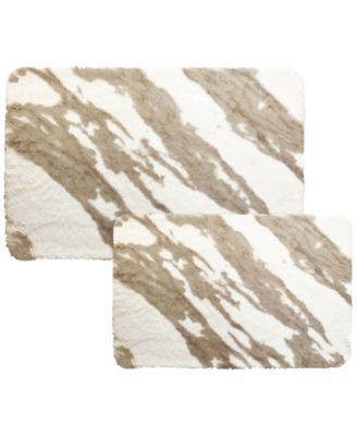 Photo 1 of Pure Bath Marble 2-Pc. Bath Rug Set- machine washable- non skid backing