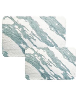 Photo 1 of Pure Bath Marble 2-Pc. Bath Rug Set- Machine Washable / non skid backing