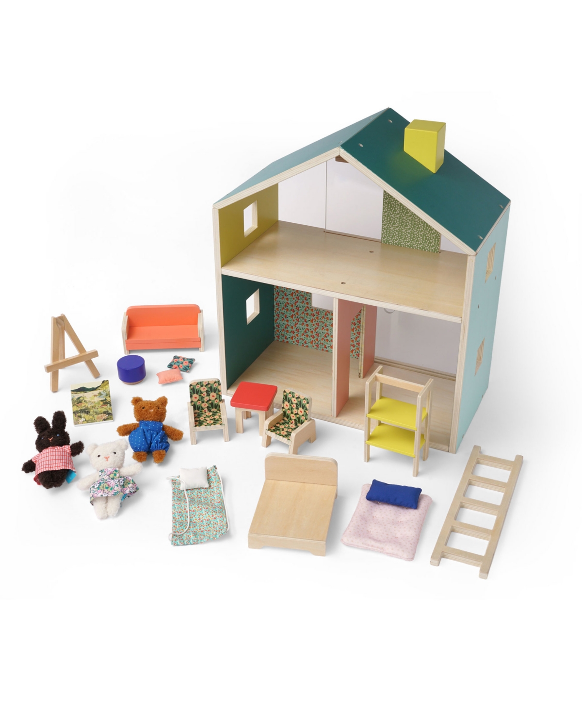 Shop Manhattan Toy Company Little Nook 19-piece Wooden Playhouse With Loft In Multicolor