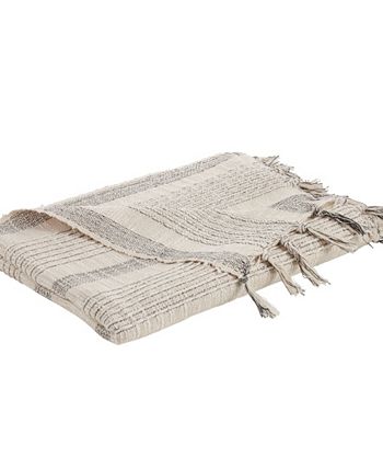 Saro Lifestyle 50 x 60 in. Sevan Collection Block Throw Blanket, Navy
