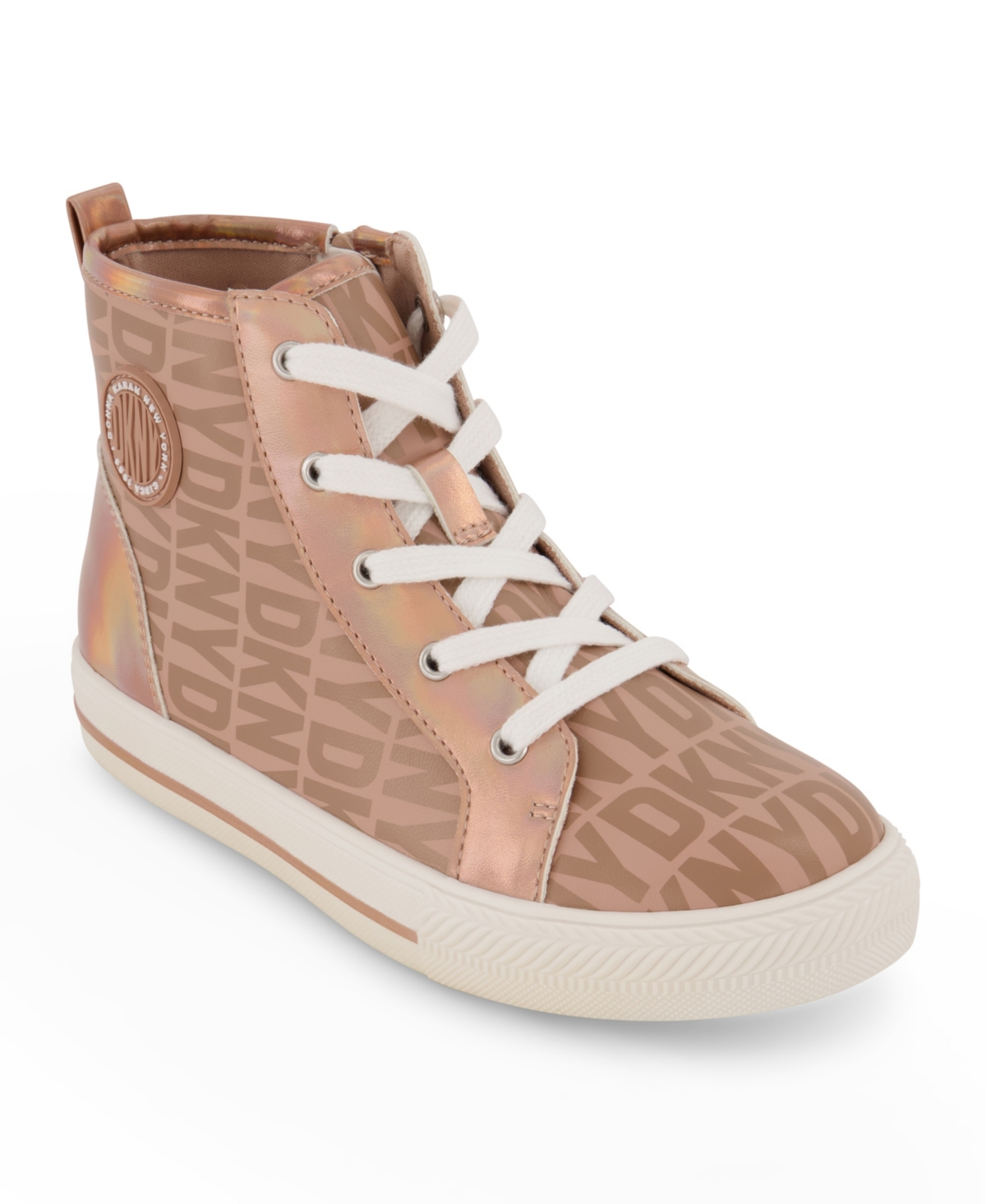 DKNY LITTLE GIRLS ALL OVER LOGO HIGH TOP SNEAKERS