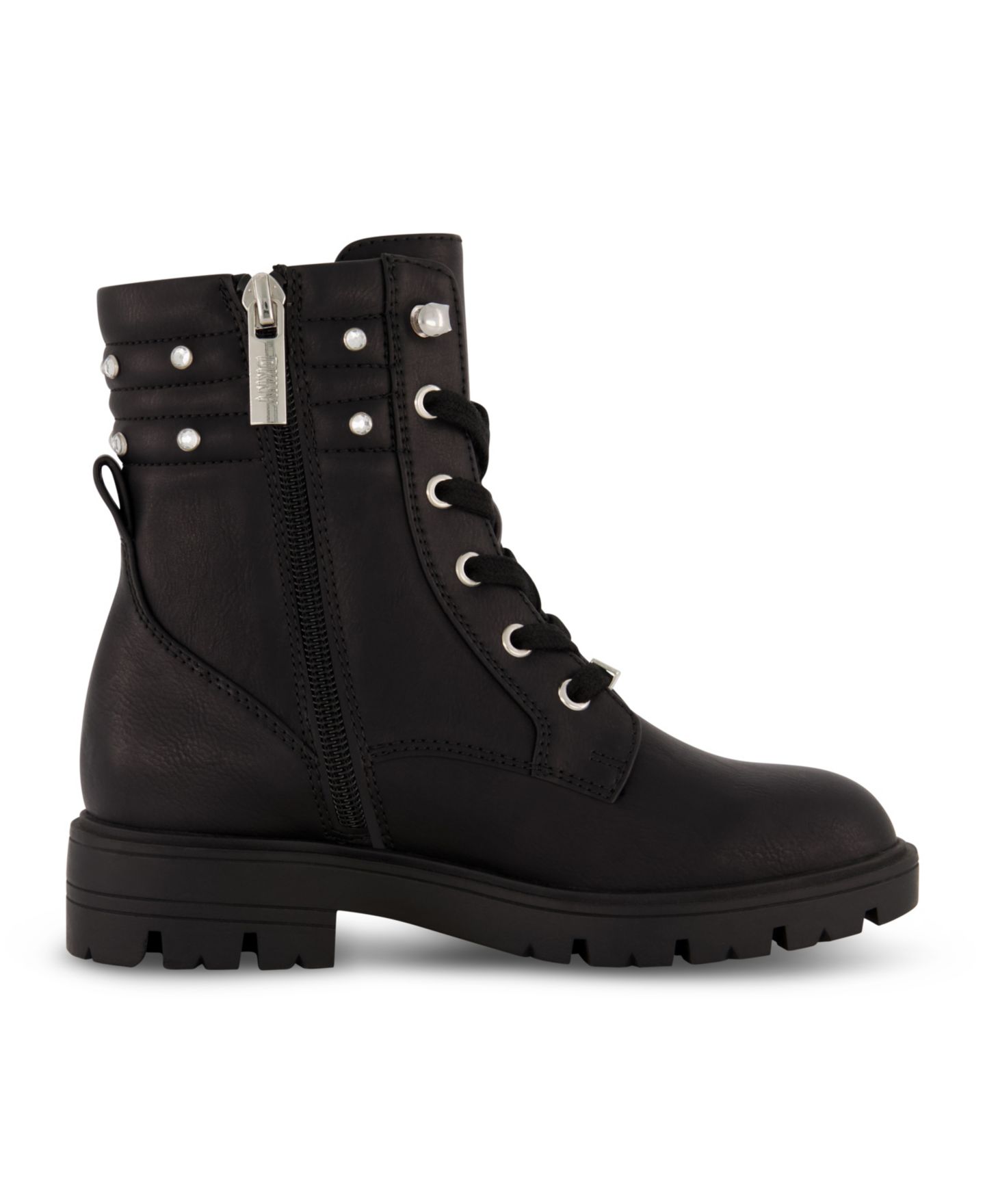 Ботинки DKNY Stassi Stone Crystal Stud Collar Moto Boots для девочек, цвет: Чёрный — фото 2