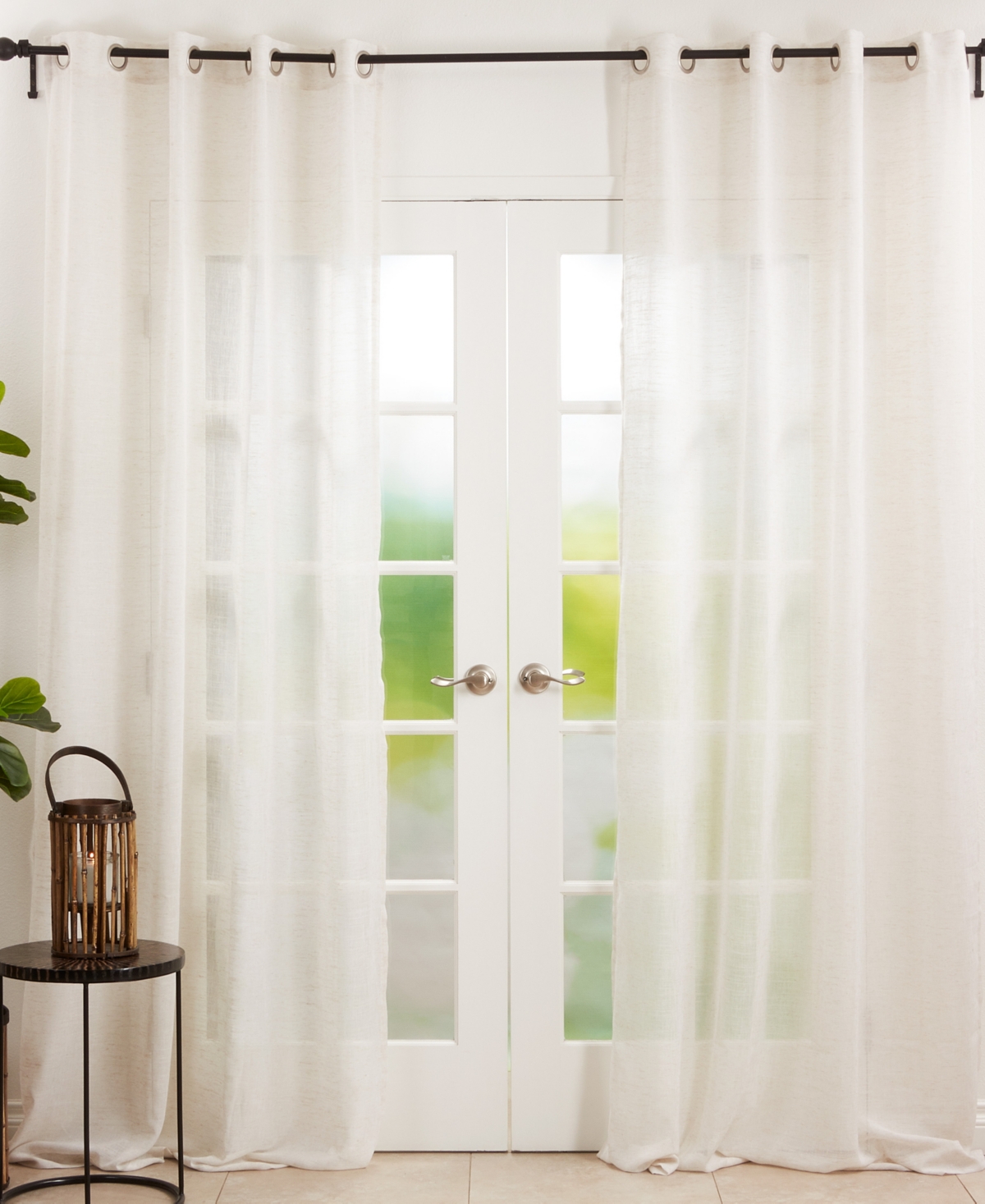 Saro Lifestyle Linen Window Sheer, 84" X 52" In Natural