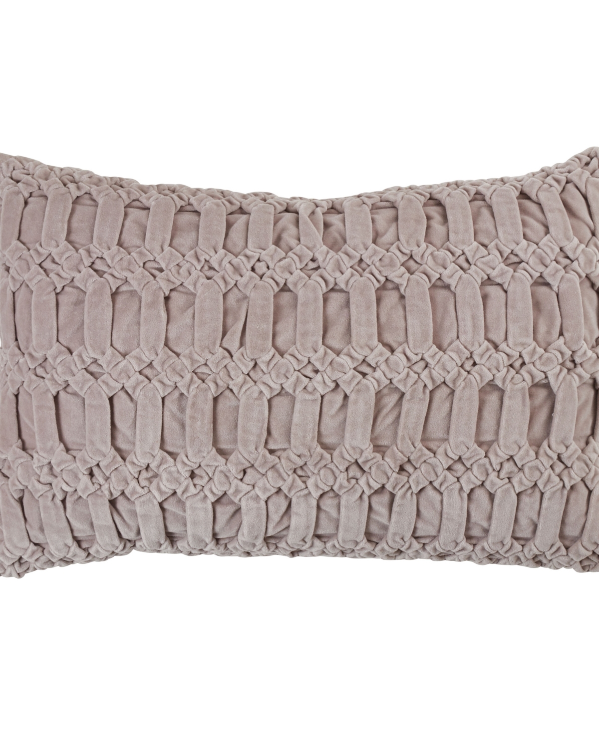 Saro Lifestyle Smocked Velvet-like Decorative Pillow, 24" X 16" In Taupe