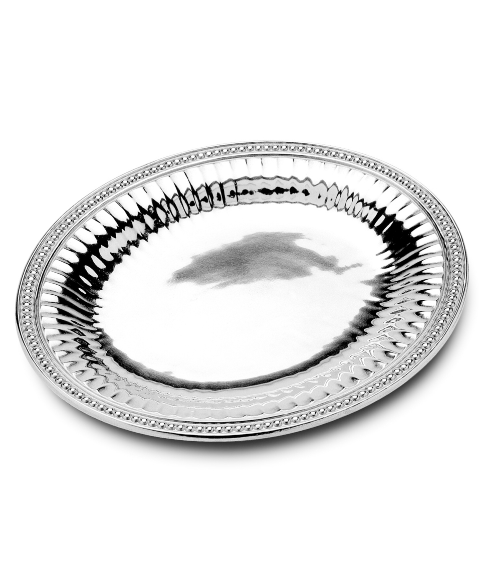 Wilton Armetale Flutes and Pearls Large Oval Tray   Serveware   Dining