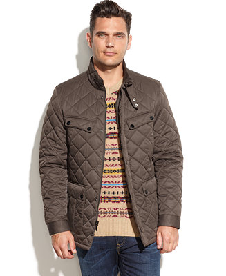 Perry Ellis Quilted Field Coat - Coats & Jackets - Men - Macy's