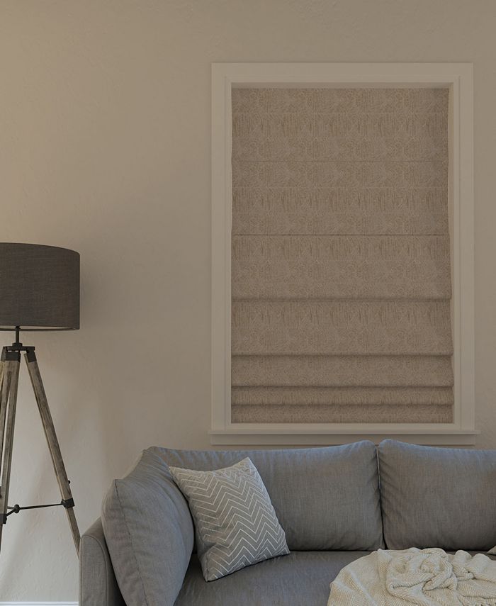 Sun Zero Talmage Tonal Geometric 100 Blackout Cordless Roman Shade, 64