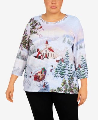 Alfred Dunner Cozy Winter Top-Bust 38