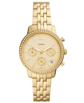 Fossil Women s Neutra Gold Tone Stainless Steel Bracelet Watch 36mm Macy s