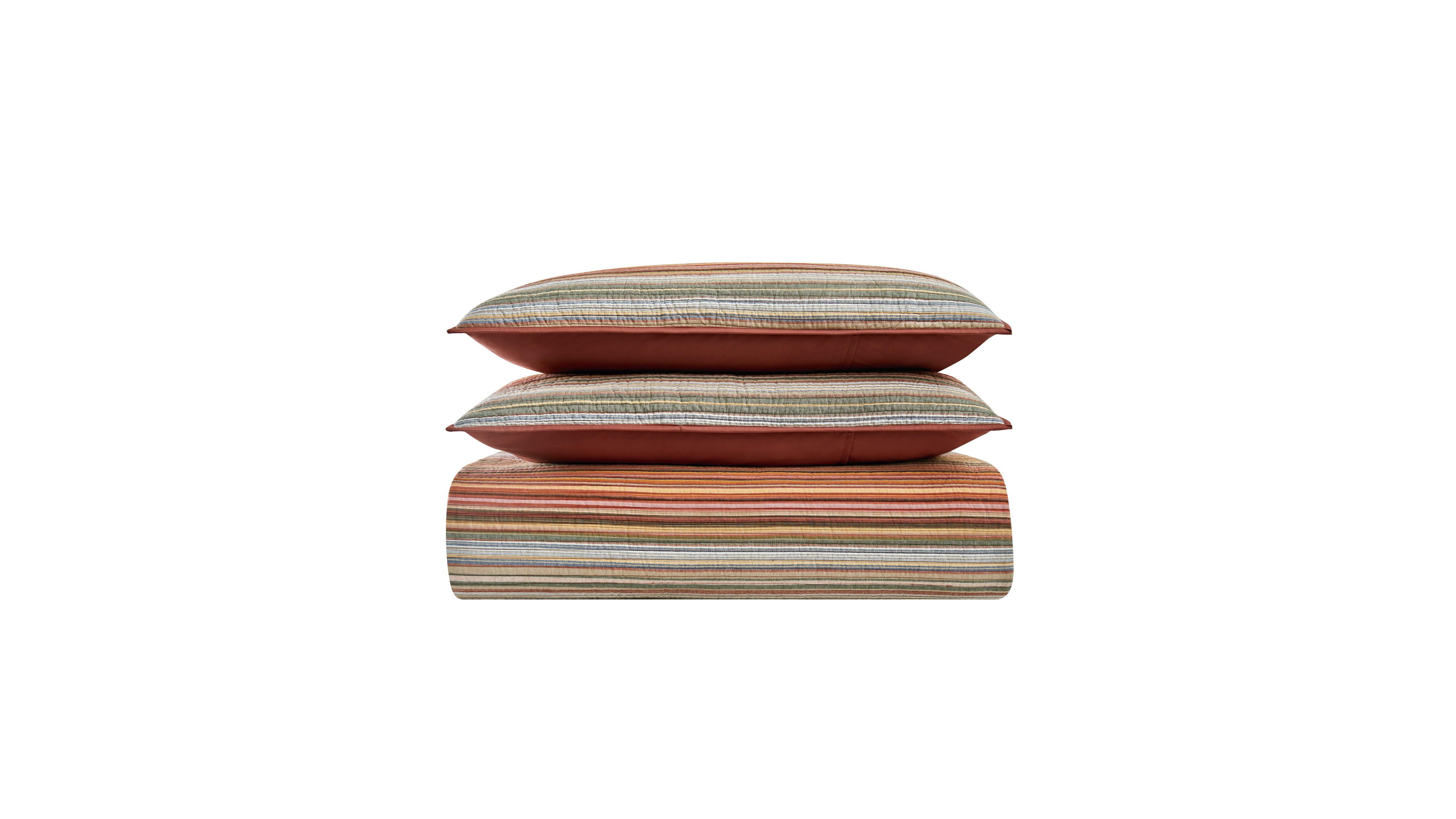 Brooklyn Loom Sunset Stripe Yarn Dye 3 Piece Quilt Set, King