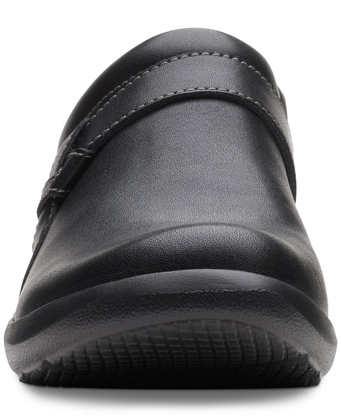 Clarks Zoccoli Da Donna Angie Mist – Pelle Nera, Plantare In Schiuma PU, Suola EVA, Taglia 35.5 EU