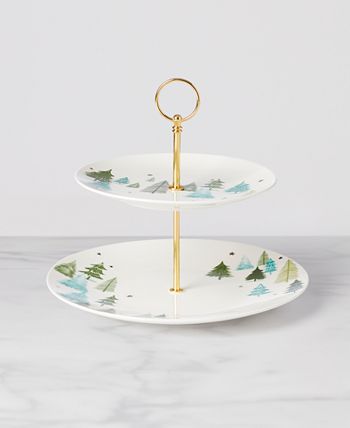 Lenox Server Balsam Lane A 2 Livelli, Porcellana