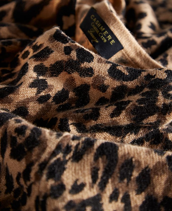 Charter Club Women's 100% Cashmere Cheetah-Print Sweater, Regular