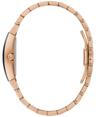 Women's Modern Gemini Diamond Accent Rose Gold-Tone Stainless Steel Bracelet Watch 30mm