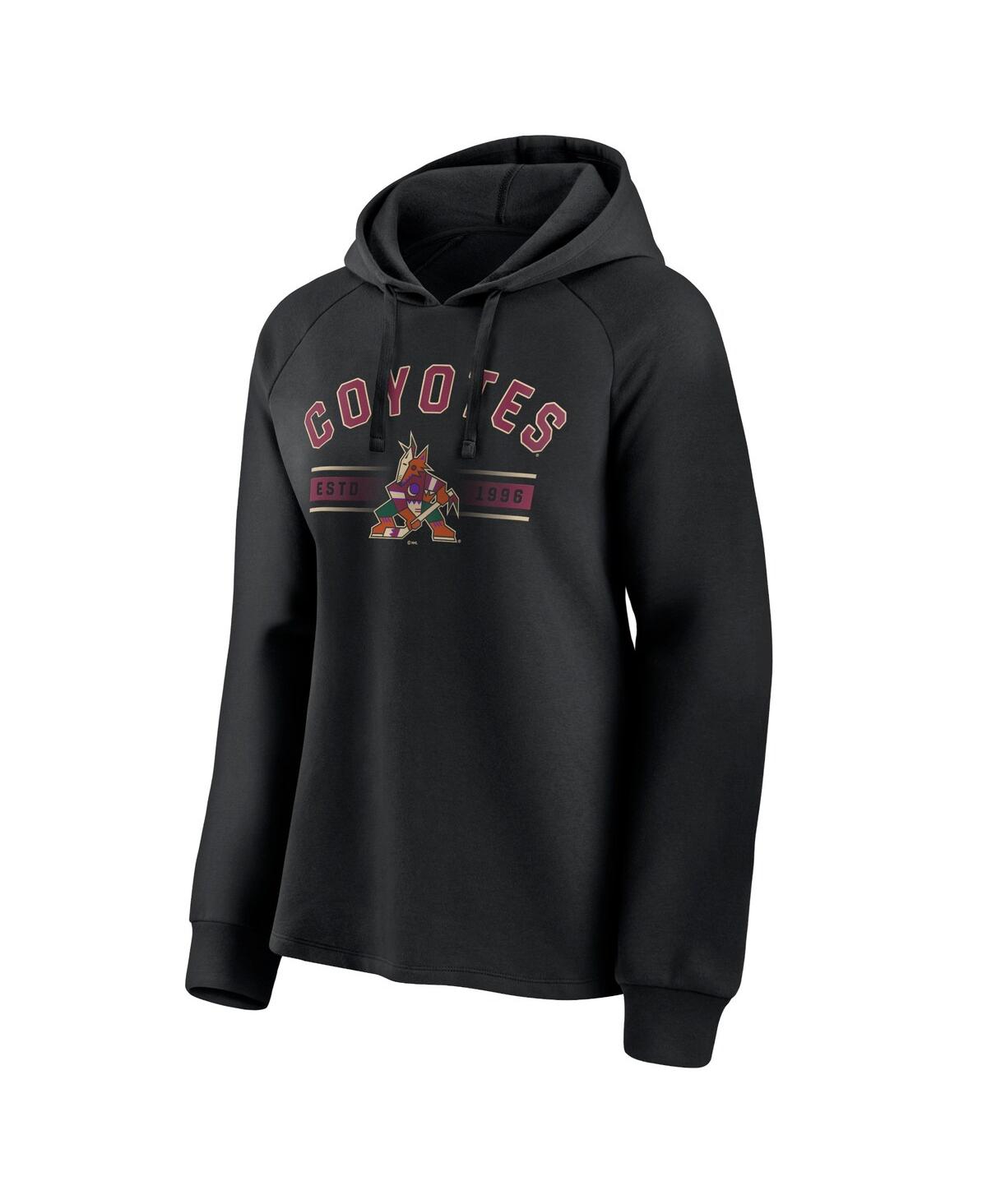 Women's FanaticsArizona Coyotes Perfect Play Raglan Pullover Hoodie - Black