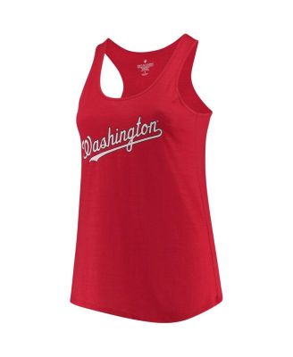 Women's Red Washington Nationals Plus Size Swing for the Fences Racerback Tank Top