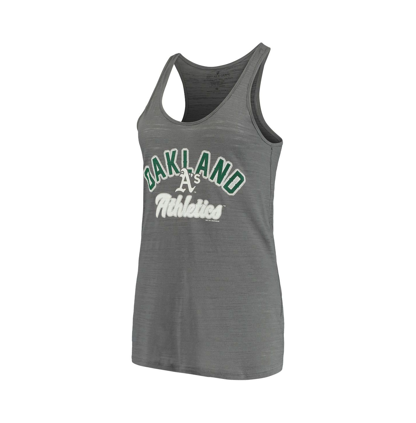 Женский топ Soft As A Grape Charcoal Oakland Athletics Multi-Count — фото 3