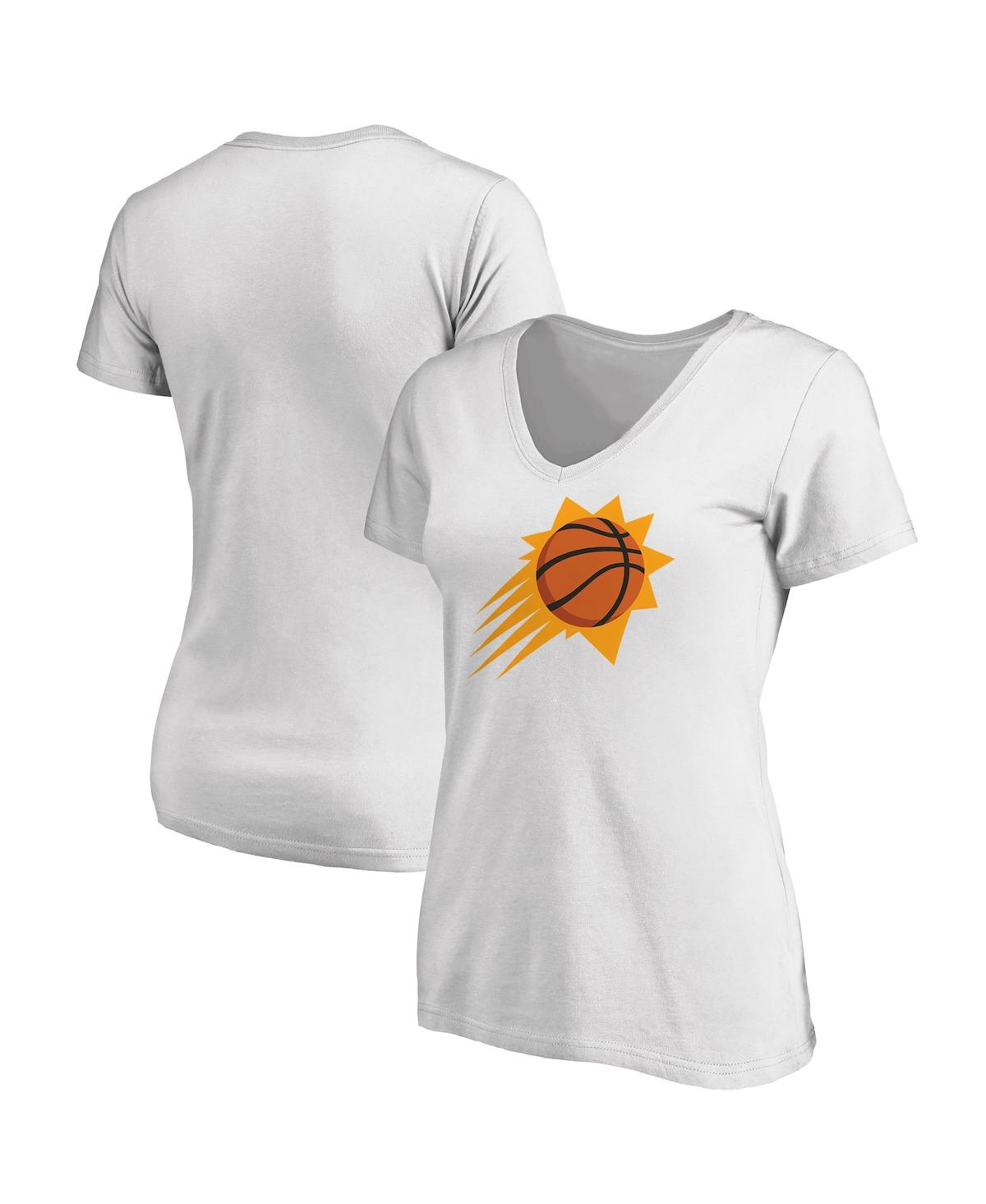 Women's Fanatics White Phoenix Suns Primary Logo Team V-Neck T-shirt - White